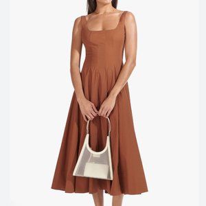 STAUD Wells Midi Dress - Tan